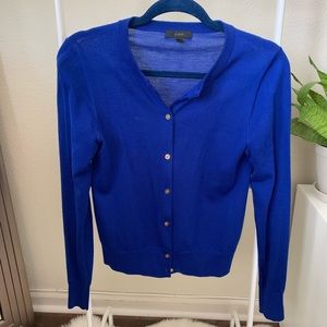 Bright blue cardigan